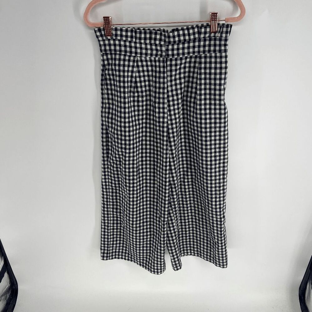 Traf Collection Women's Black & White Checkered paperbag pant Size M - Picture 1 of 6